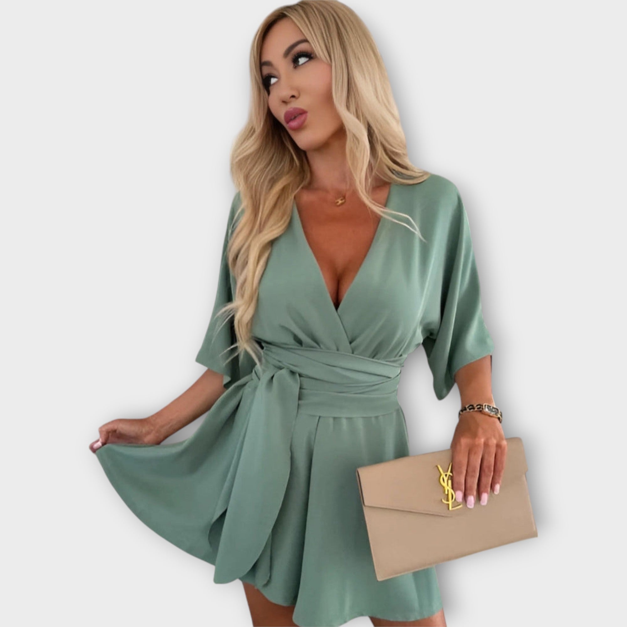 Light Summer Dress with Ruffles and Belt