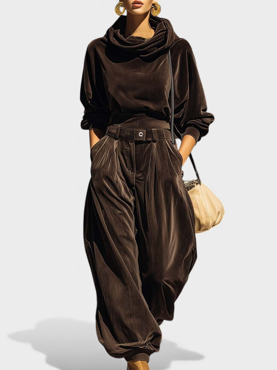 Carla™ | Velvet Set with Wide Pants