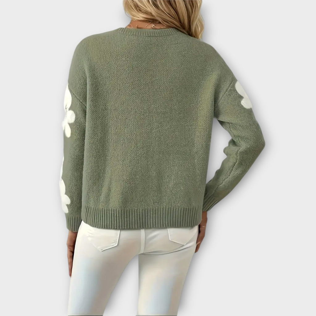 Silke - Soft Sweater with Floral Pattern