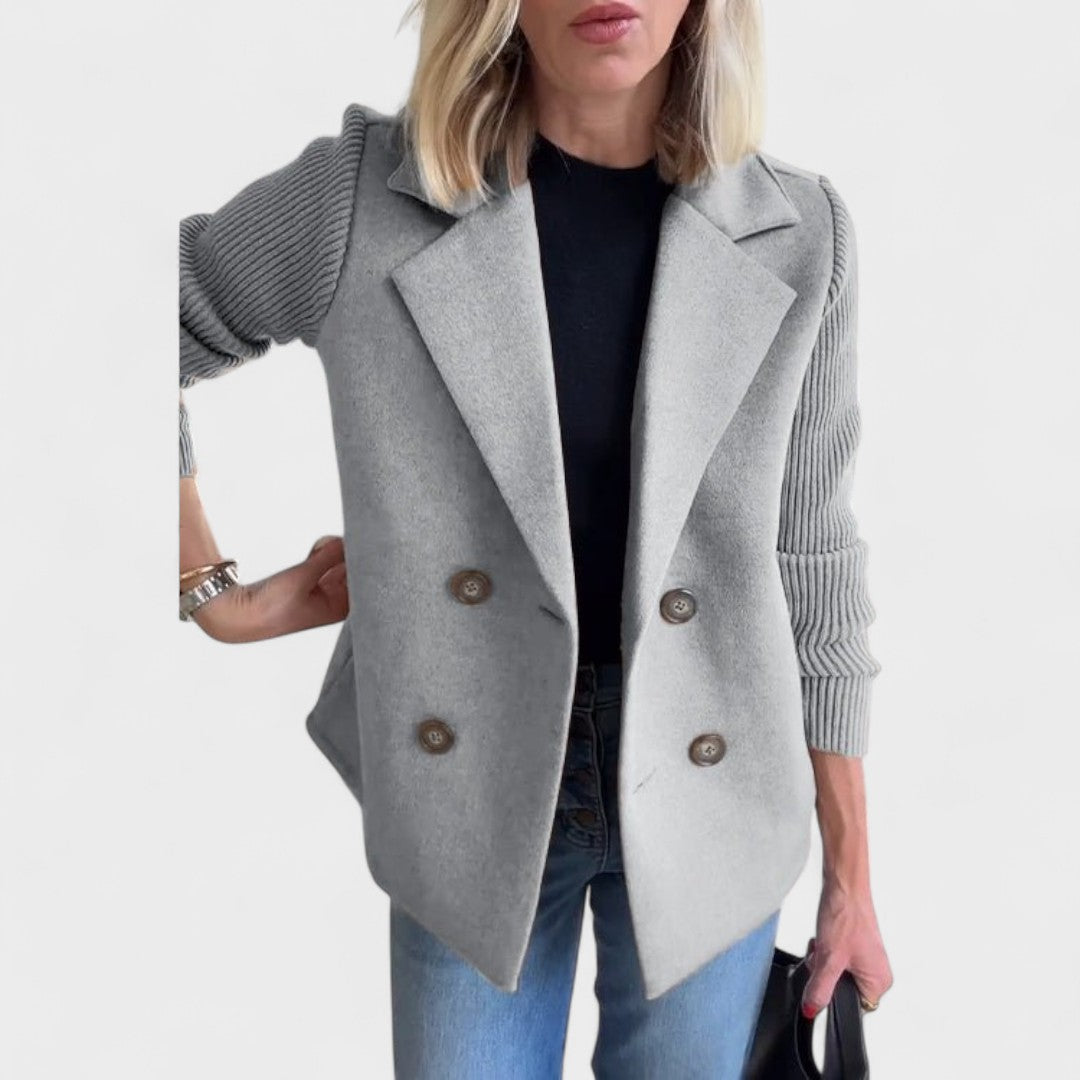 Monika - Elegant Jacket with Knitted Sleeves