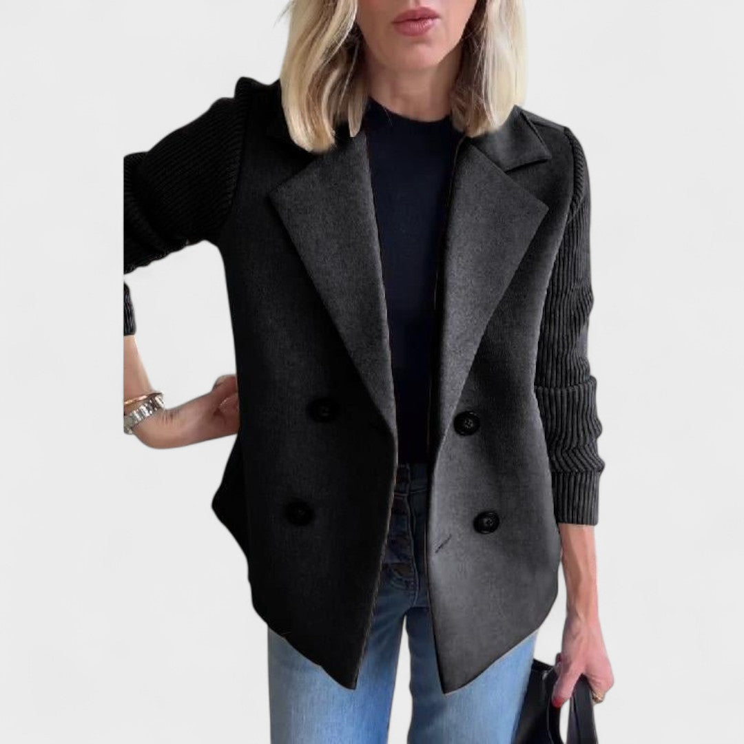Monika - Elegant Jacket with Knitted Sleeves