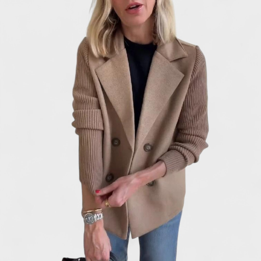 Monika - Elegant Jacket with Knitted Sleeves