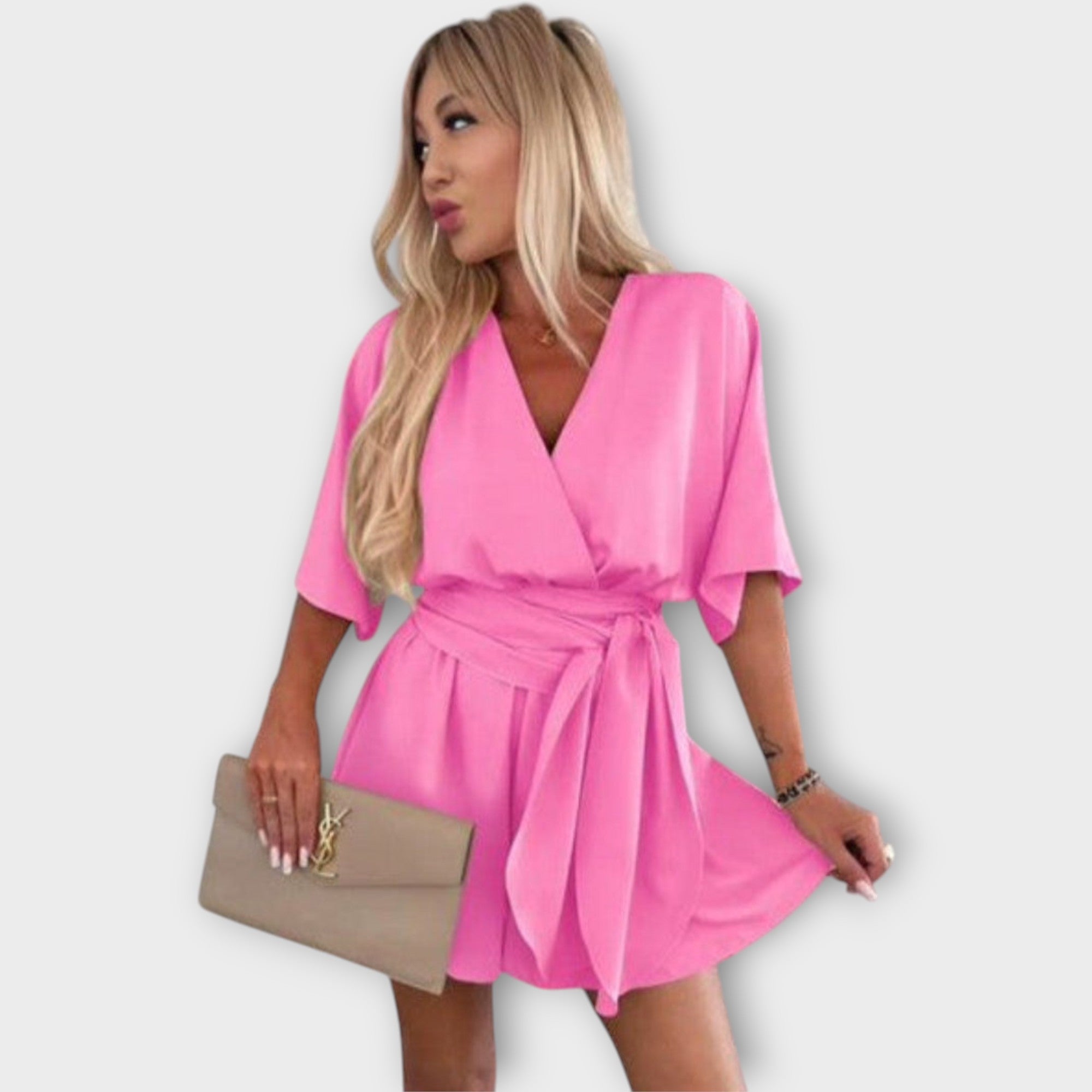 Light Summer Dress with Ruffles and Belt