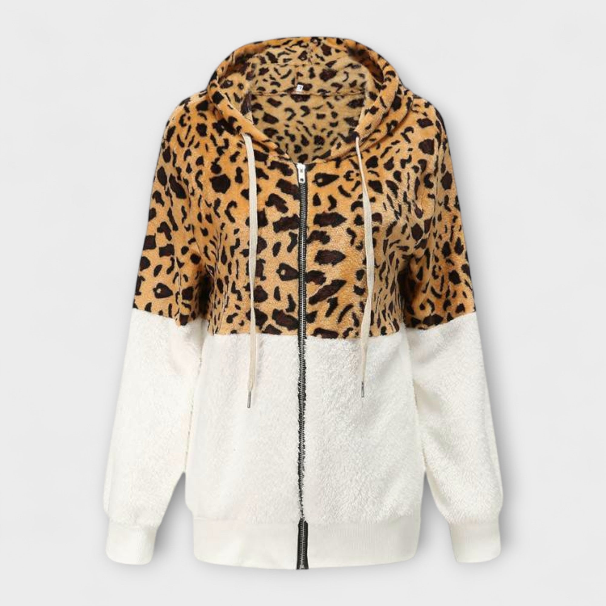 Hanorac Lea - Fleece cu imprimeu leopard