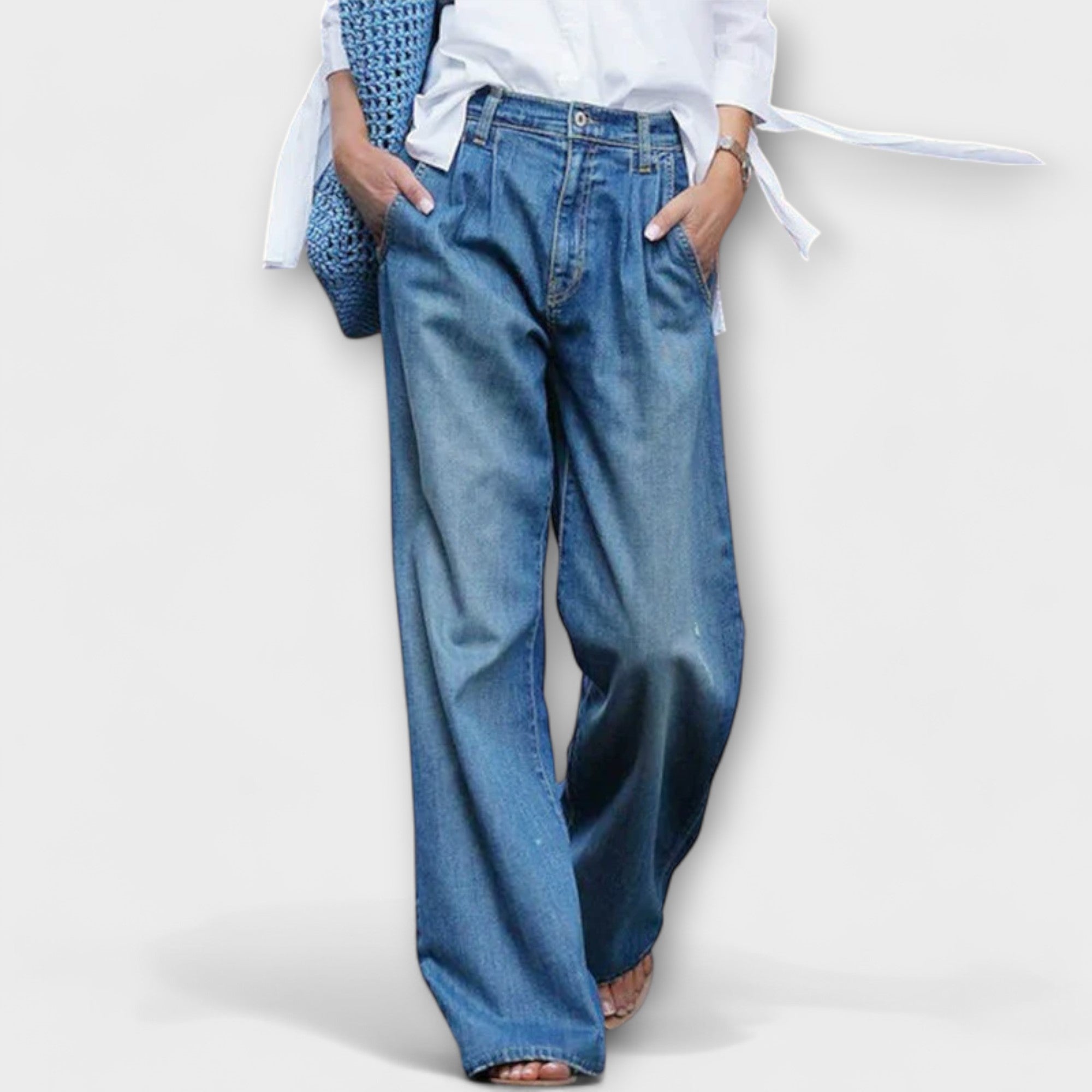 Ava™ - Blugi Wide Leg de Calitate Superioară