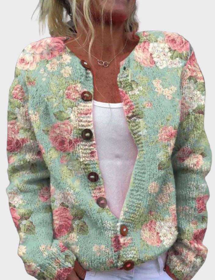 Elegant Sweater with Floral Pattern