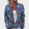 Knitted Waistcoat with Floral Pattern
