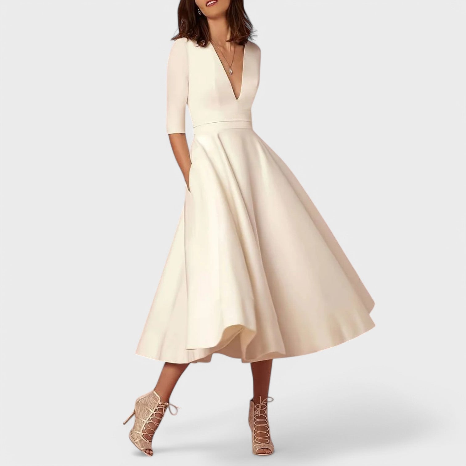 Helena - Elegant Dress with V-Neck