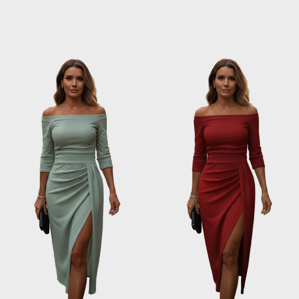 Evelyn - Elegant Dress with Off-Shoulder Design