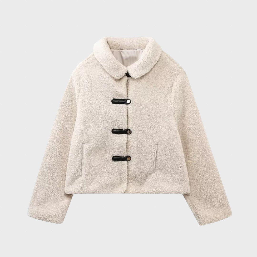 Gūnus | Women's Short Fleece Jacket with Buttons and Flap Pockets