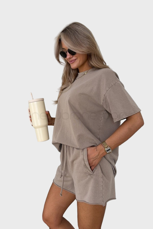Double Color Cotton 2-Piece Set