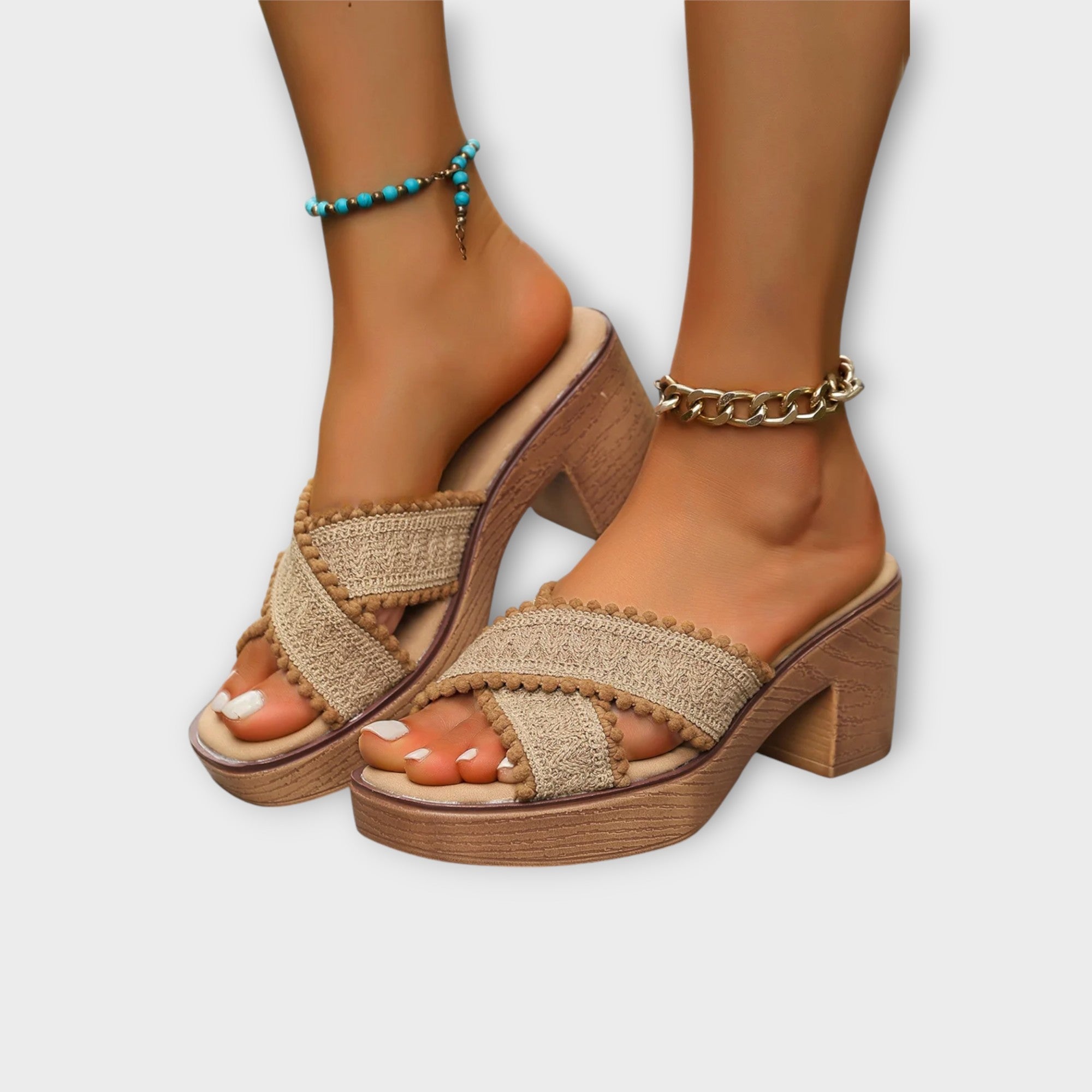 Austina - Heels with Crossed Straps