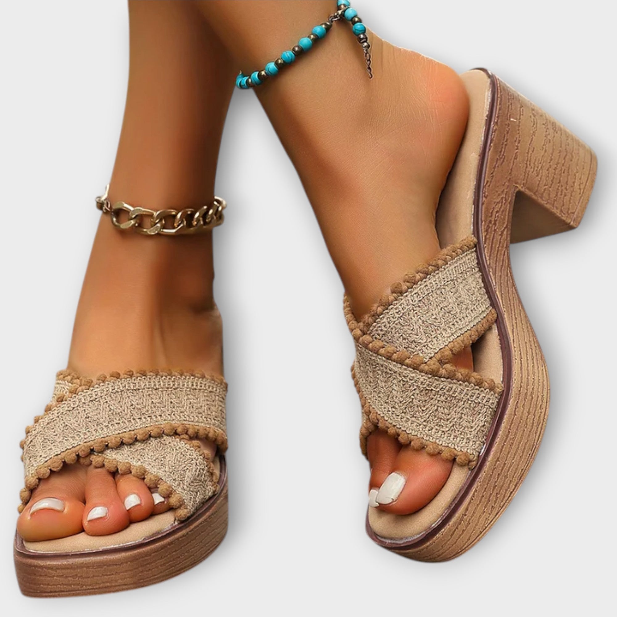 Austina - Heels with Crossed Straps