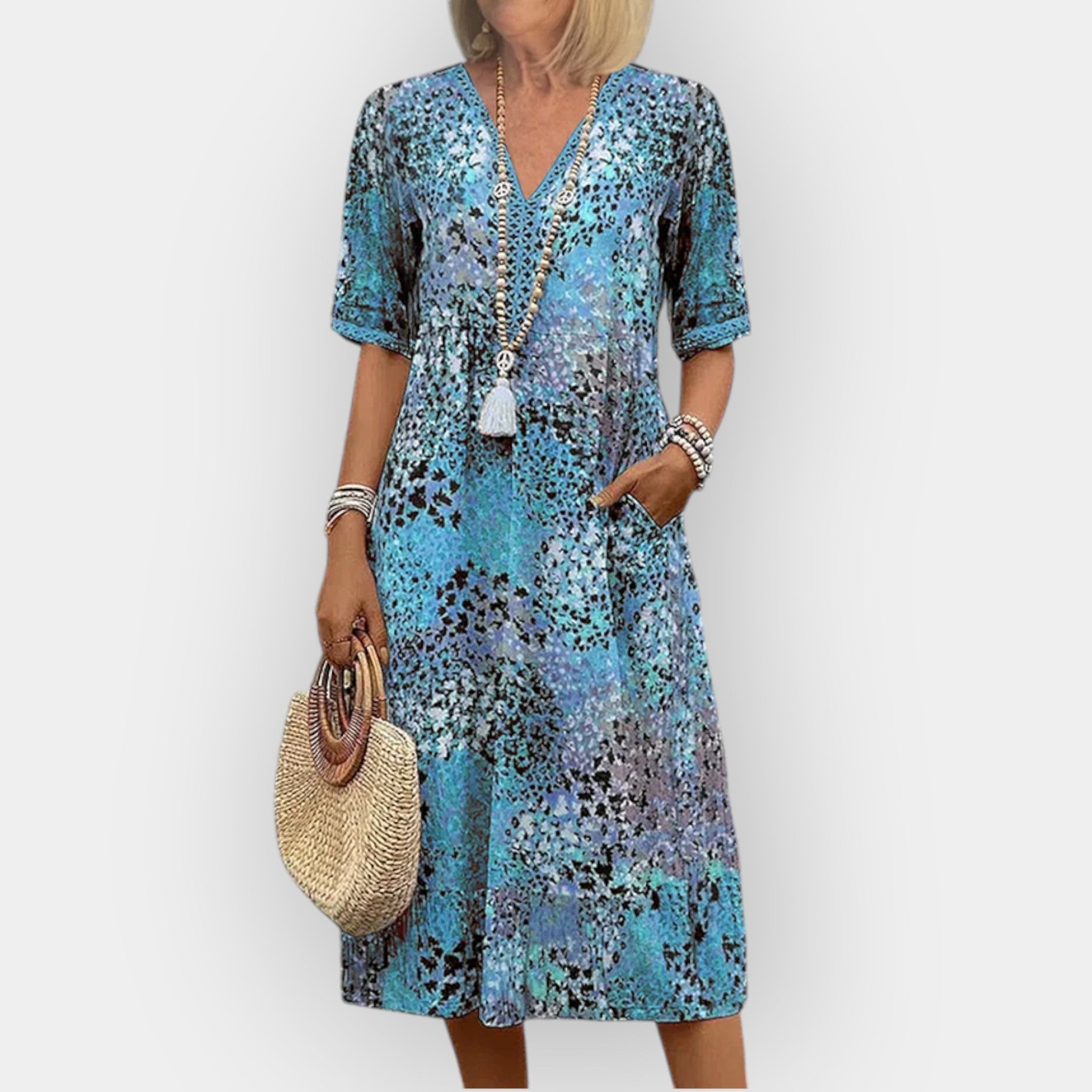 Rochie Midi Florală Stilată