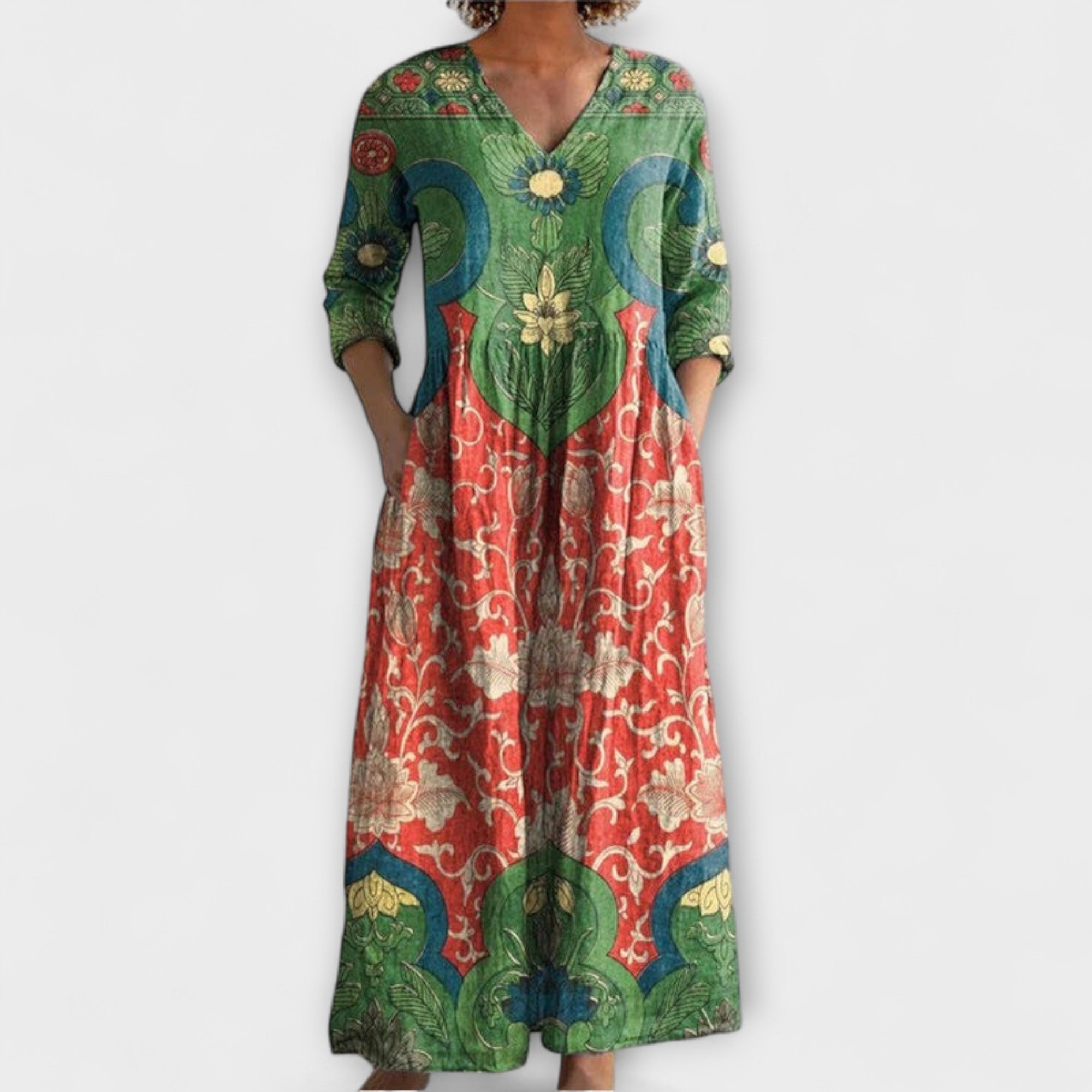 Raquel - Maxi dress with vintage floral pattern