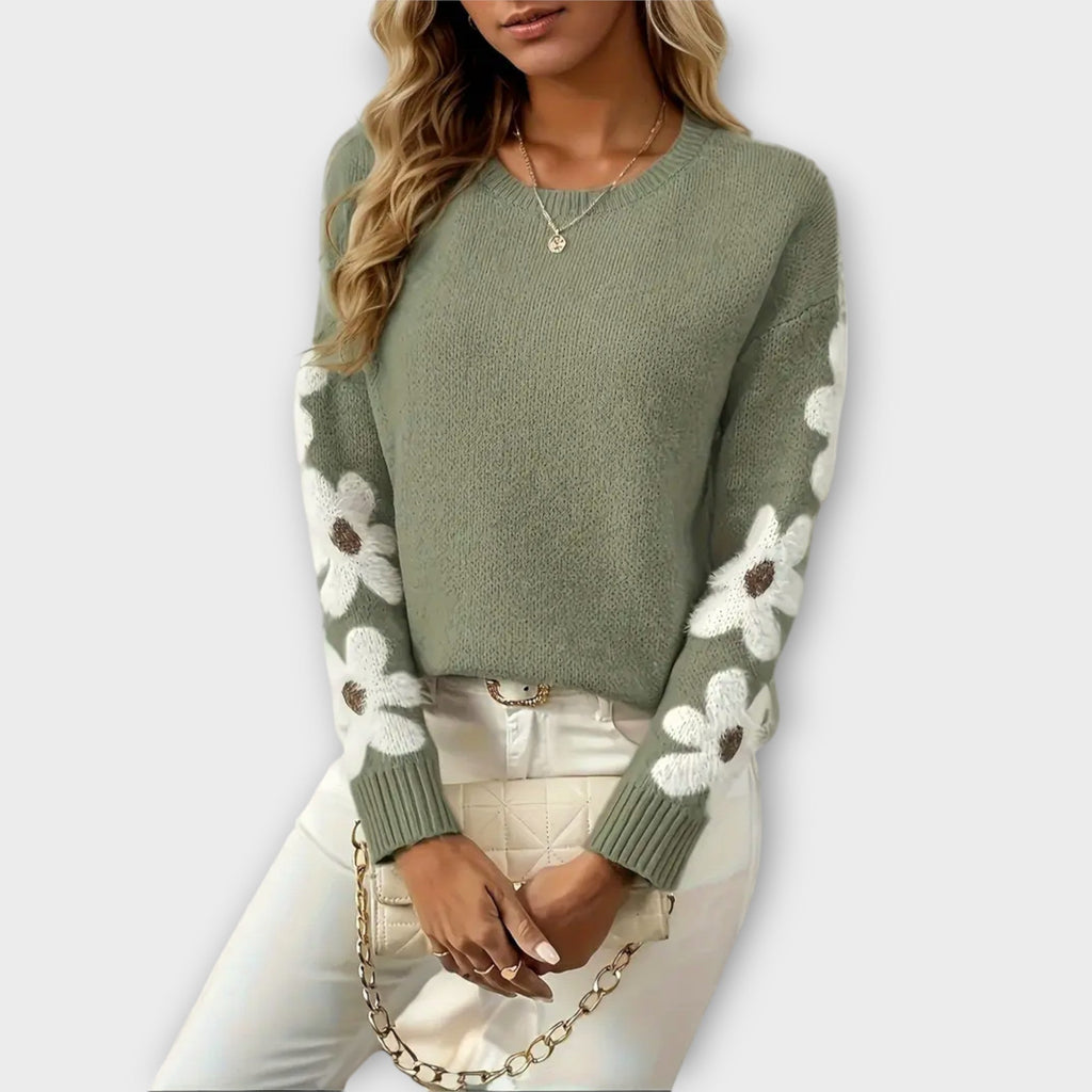 Silke - Soft Sweater with Floral Pattern