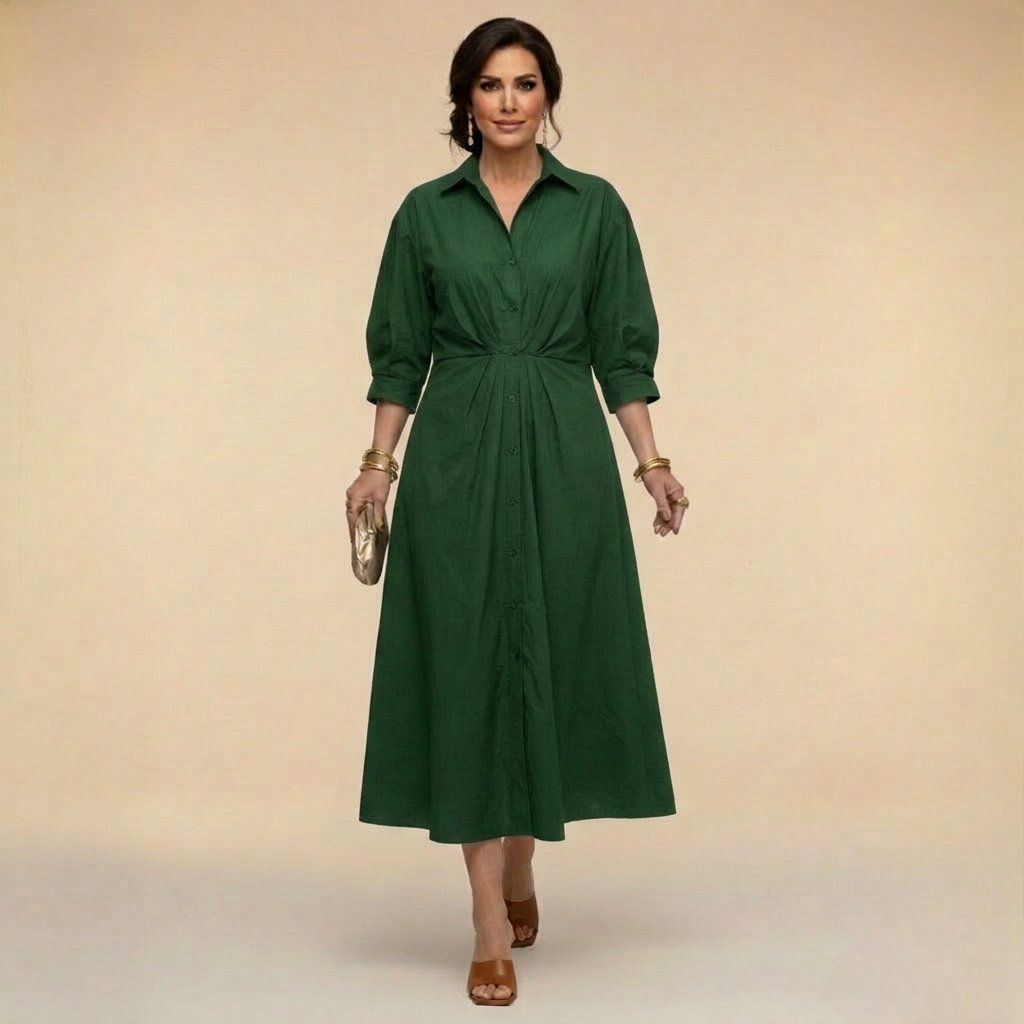 Monroe - Rochie Maxi Amplă cu Decolteu Petrecut