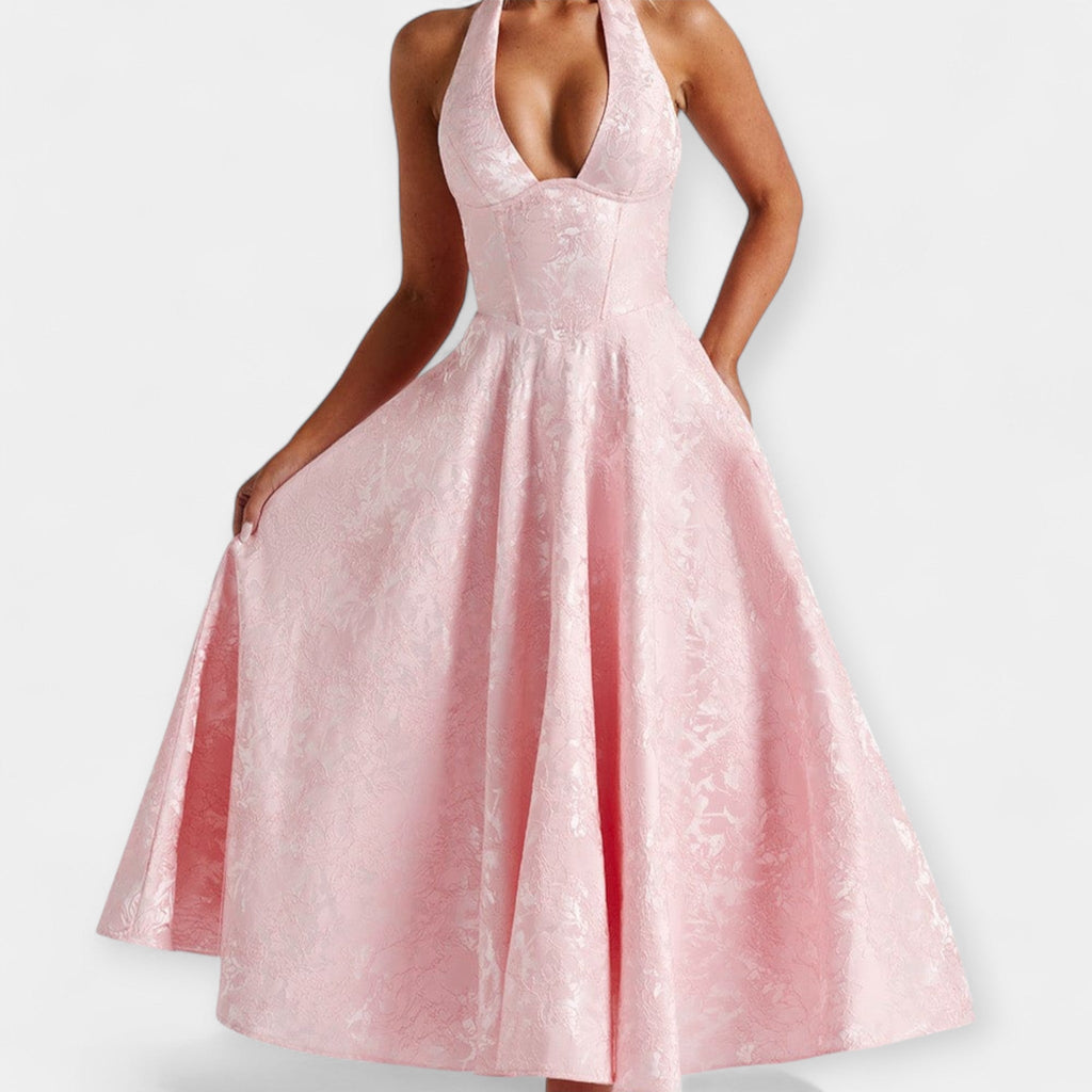 Soft Dress with Open Back and Corset Design