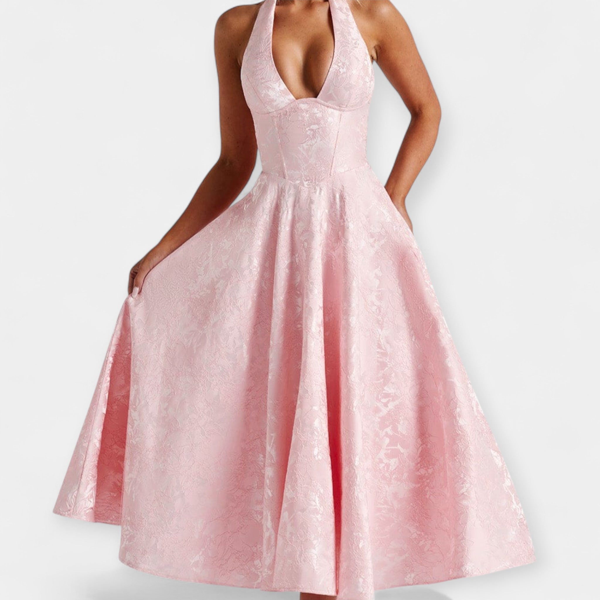 Soft Dress with Open Back and Corset Design