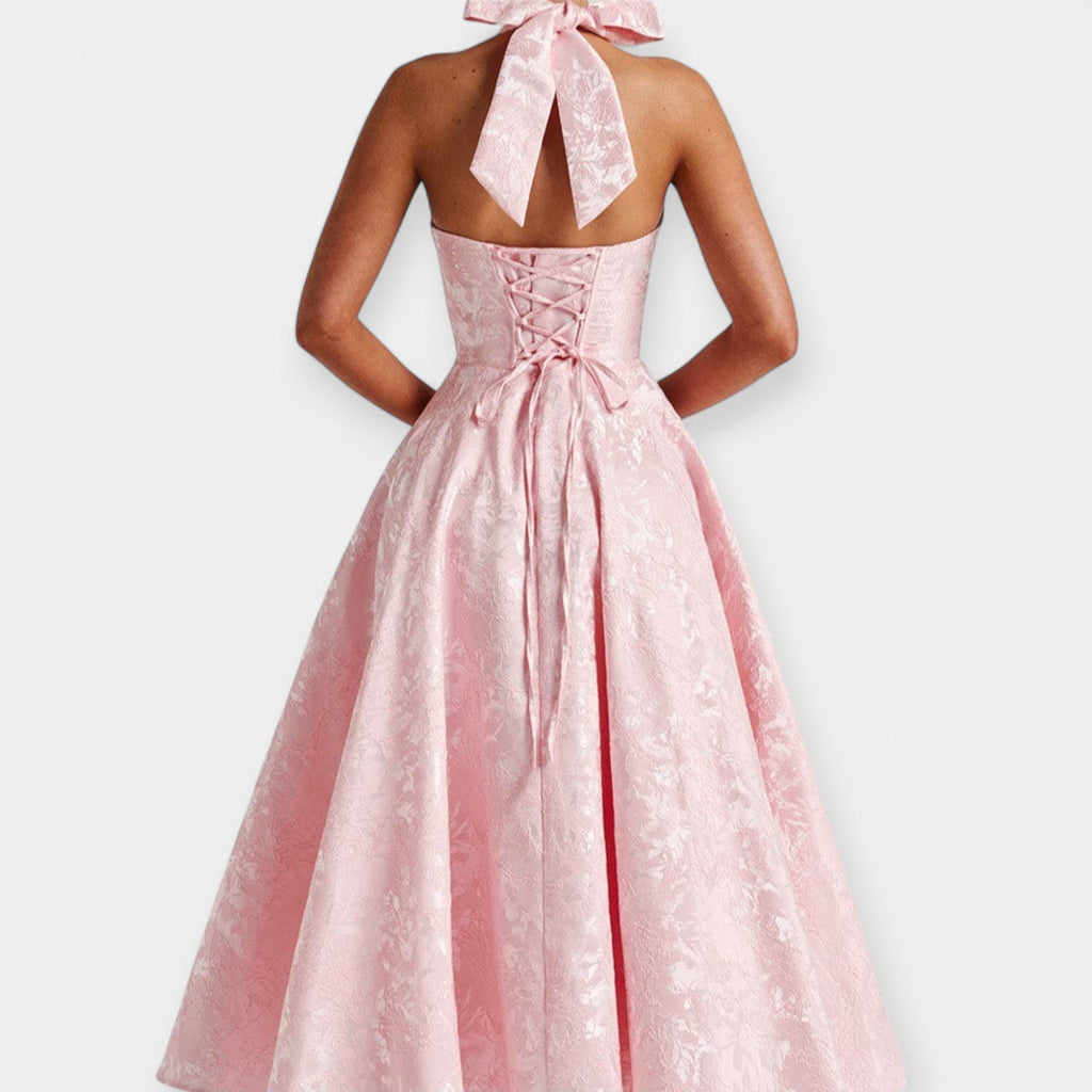 Soft Dress with Open Back and Corset Design