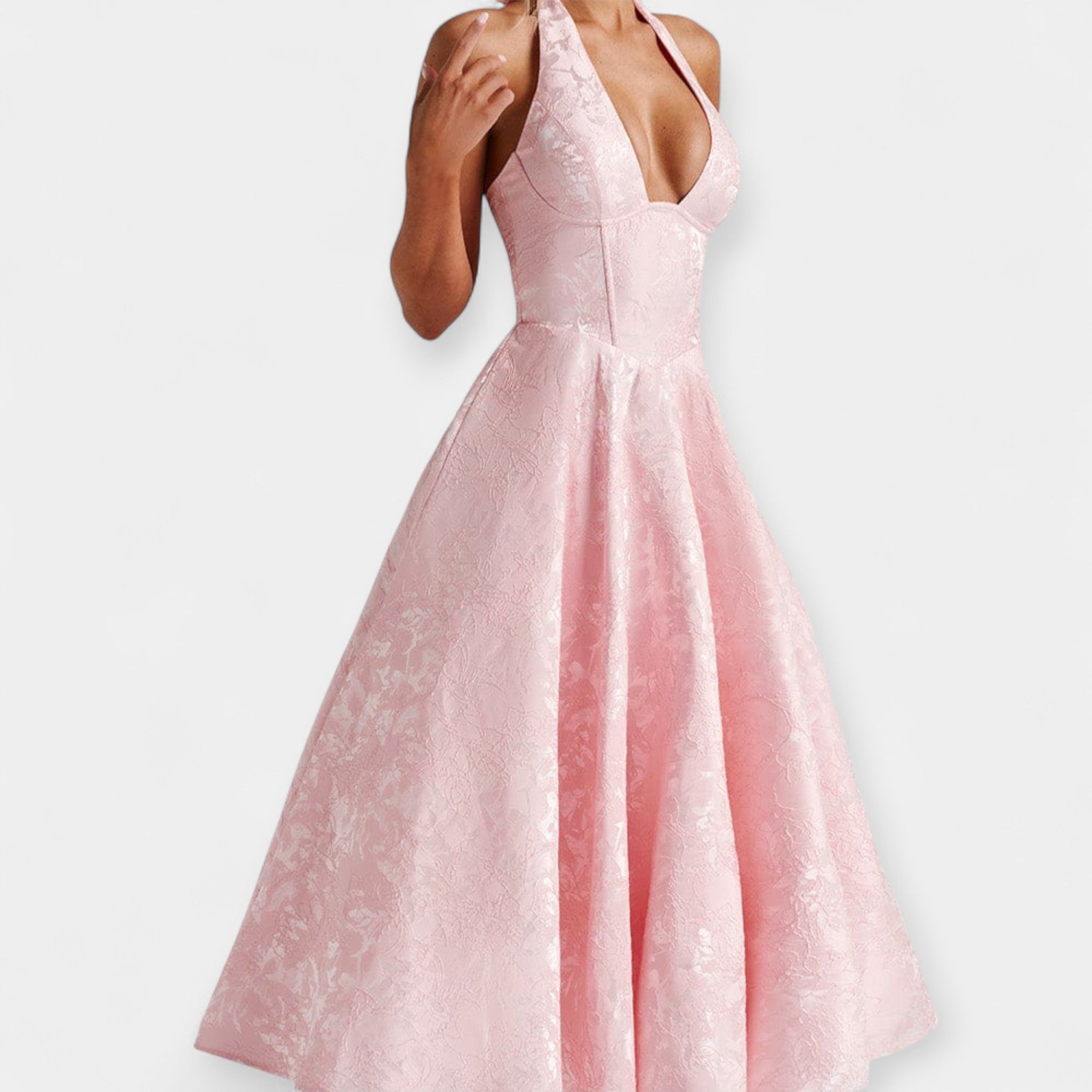 Soft Dress with Open Back and Corset Design