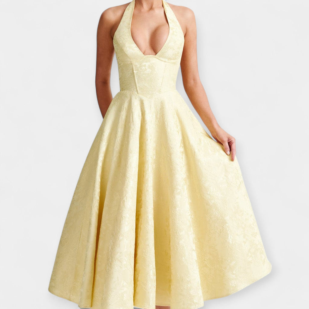 Soft Dress with Open Back and Corset Design