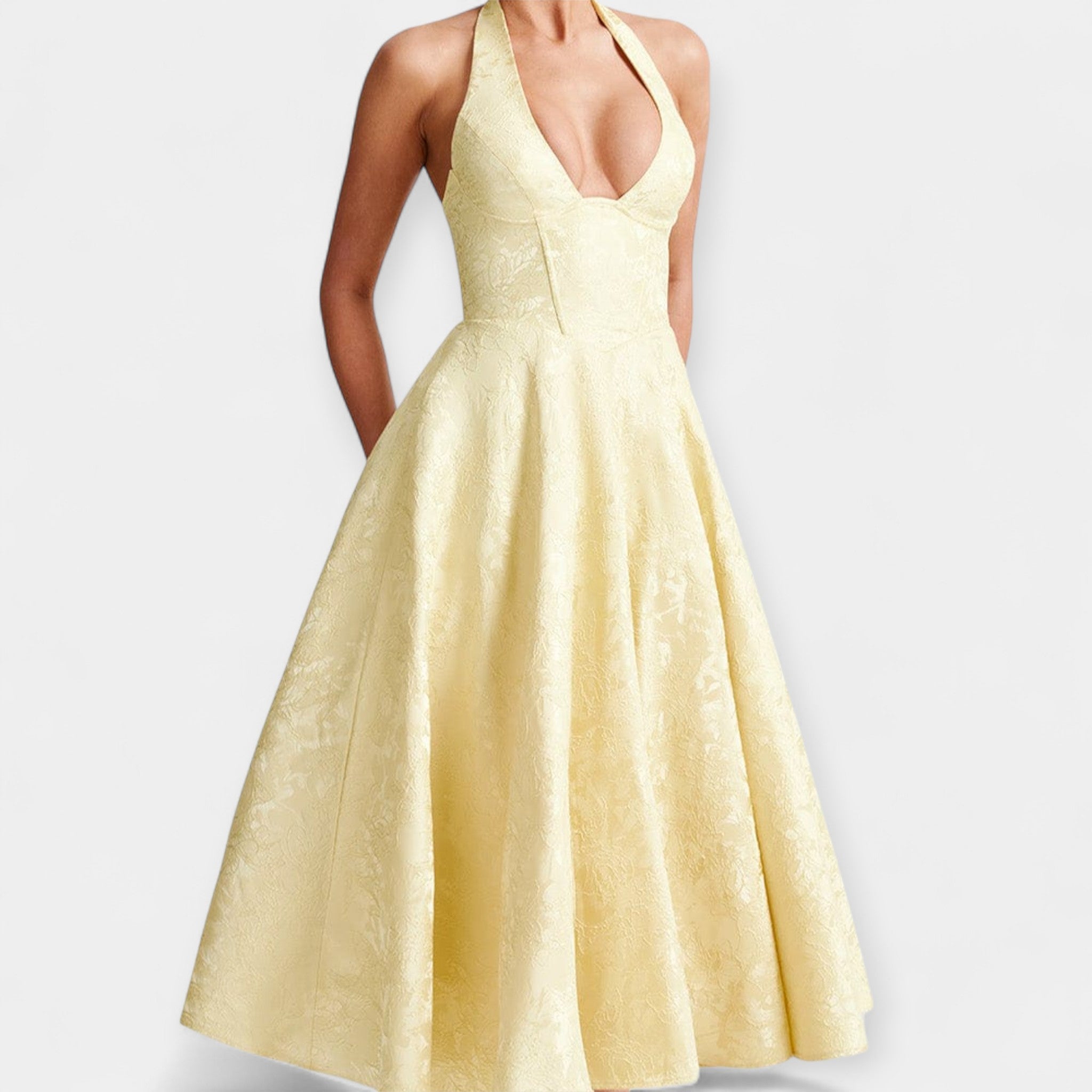 Soft Dress with Open Back and Corset Design
