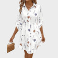 Noémia - Elegant Floral Shirt Dress