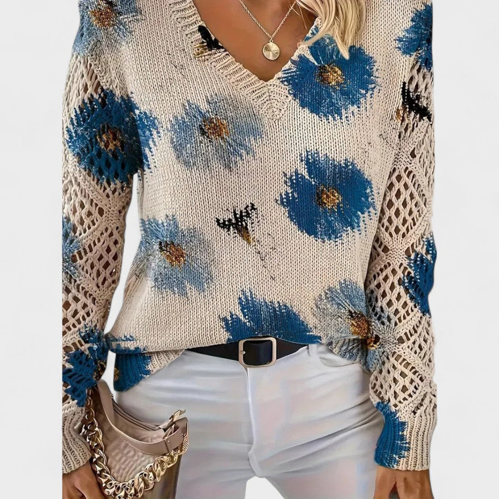 Alma - Elegant Sweater with Floral Pattern