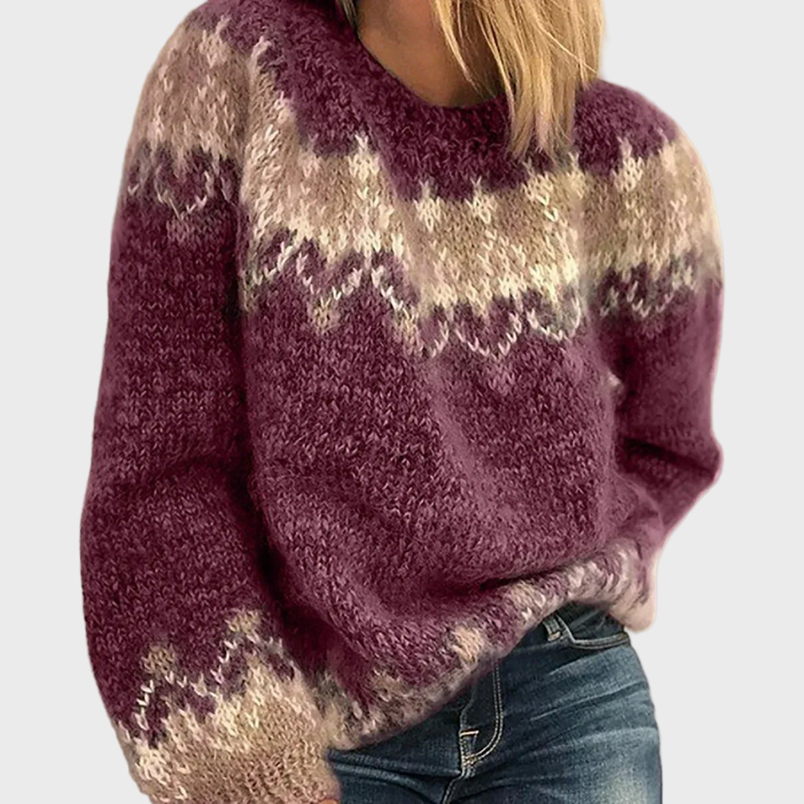 Warm Knitted Jacket with Collar