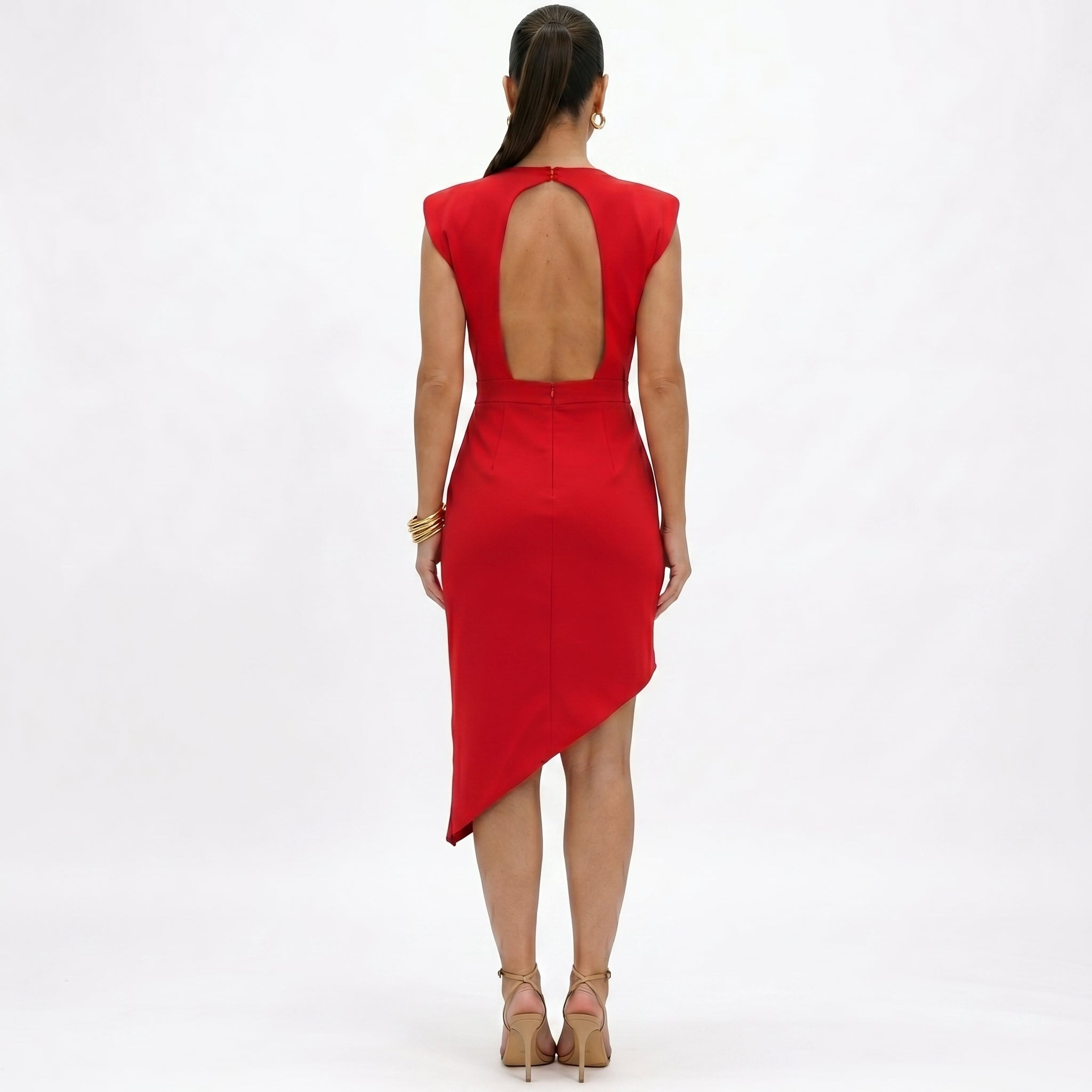 Aurora | Asymmetrical Dress with Structured Shoulders