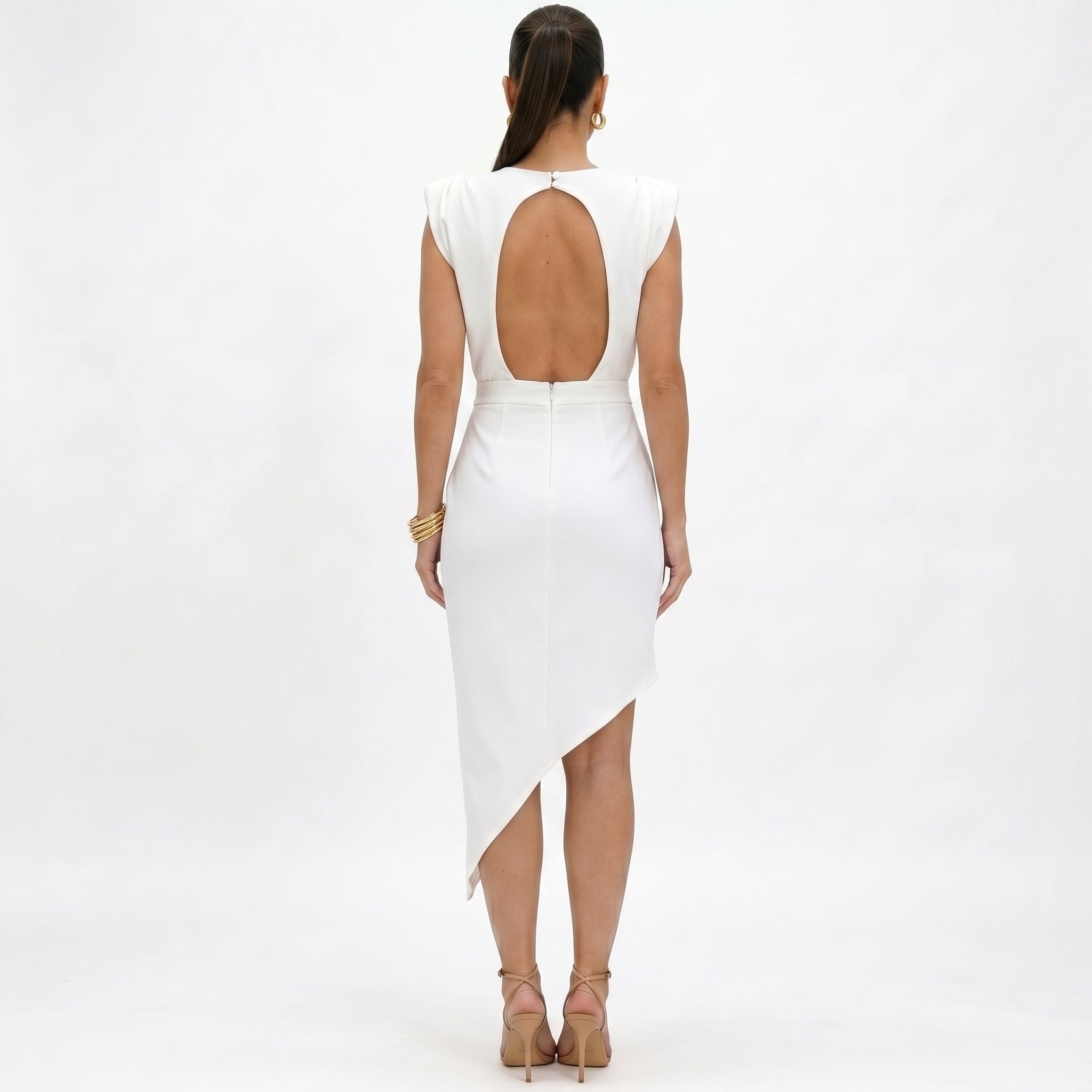 Aurora | Asymmetrical Dress with Structured Shoulders