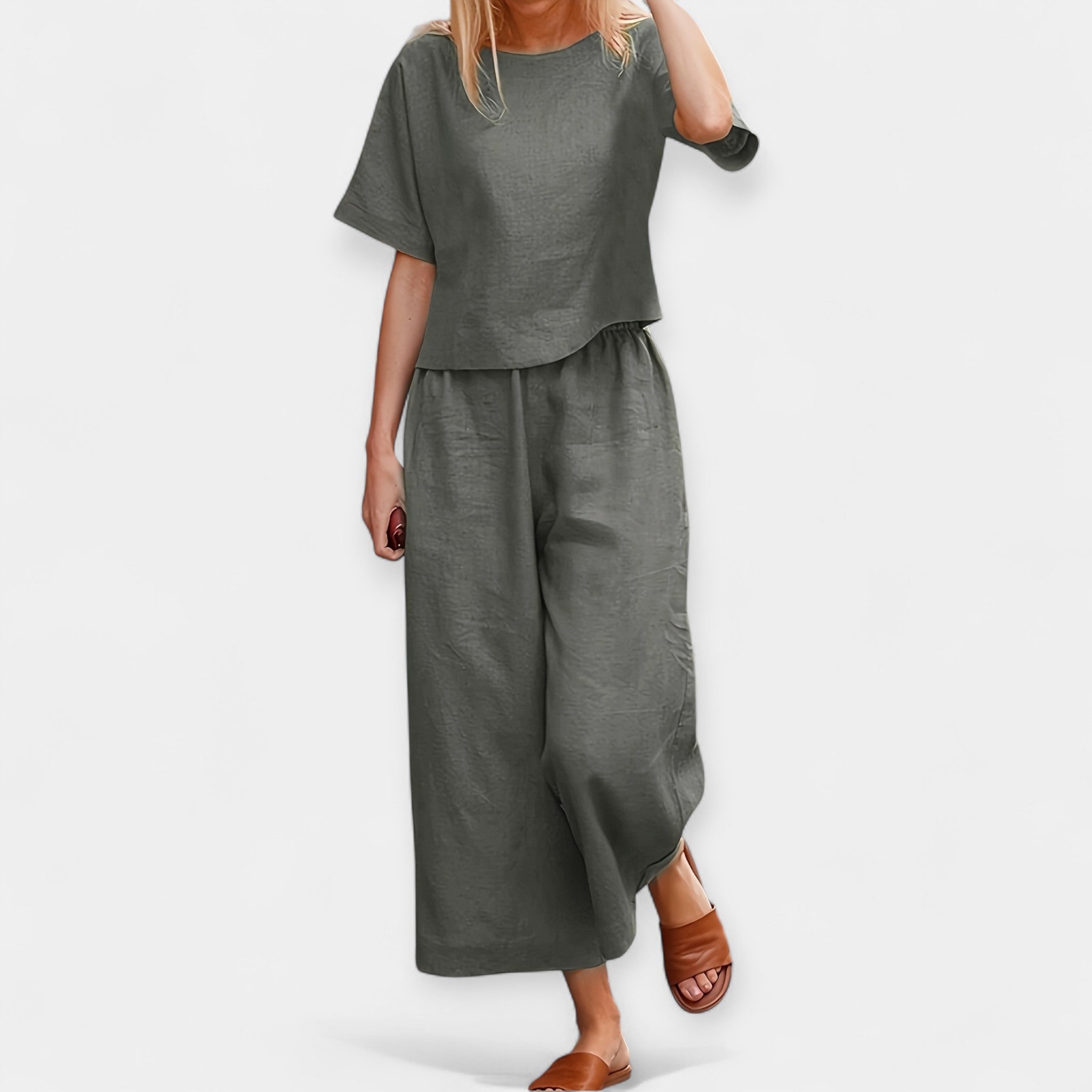 Set de pantaloni scurți ușori cu cămașă cu mânecă scurtă