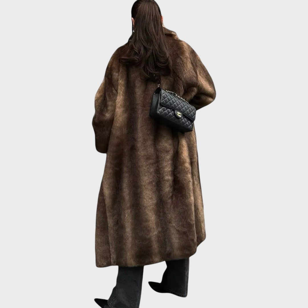 Fluff | Long Faux Leather Coat