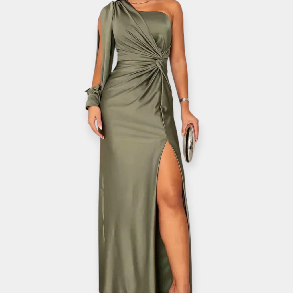 Maxi Dress with One Shoulder and Cut-Out