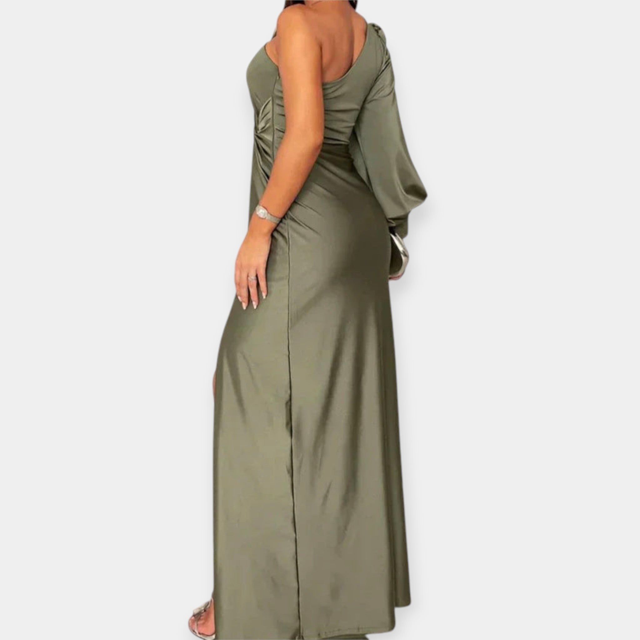 Maxi Dress with One Shoulder and Cut-Out