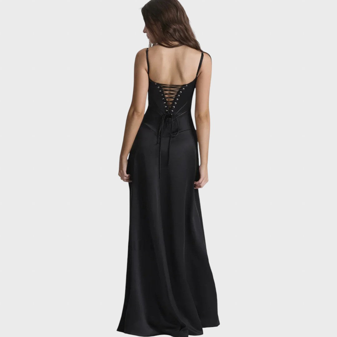 Petronėlė | Black Lace Charming Long Dress