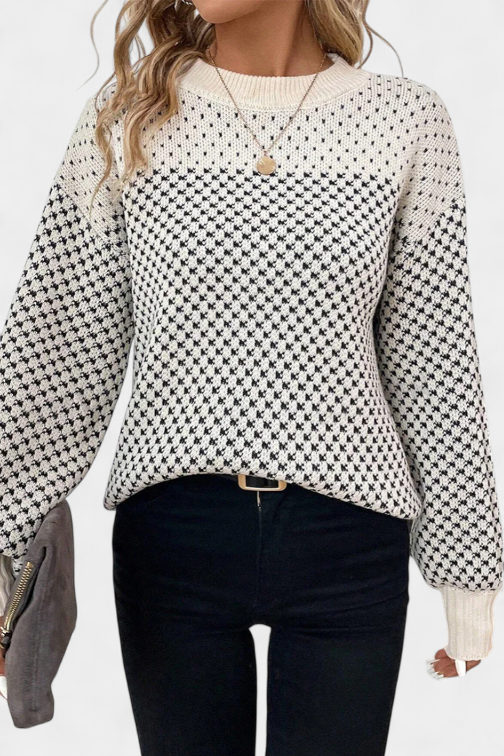 Rachael™ | Round Neck Color Block Sweater