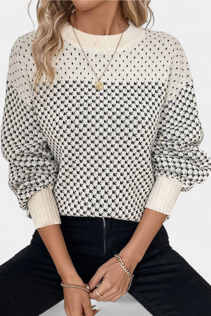 Rachael™ | Round Neck Color Block Sweater