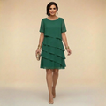 Elena - Layered Chiffon Midi Dress