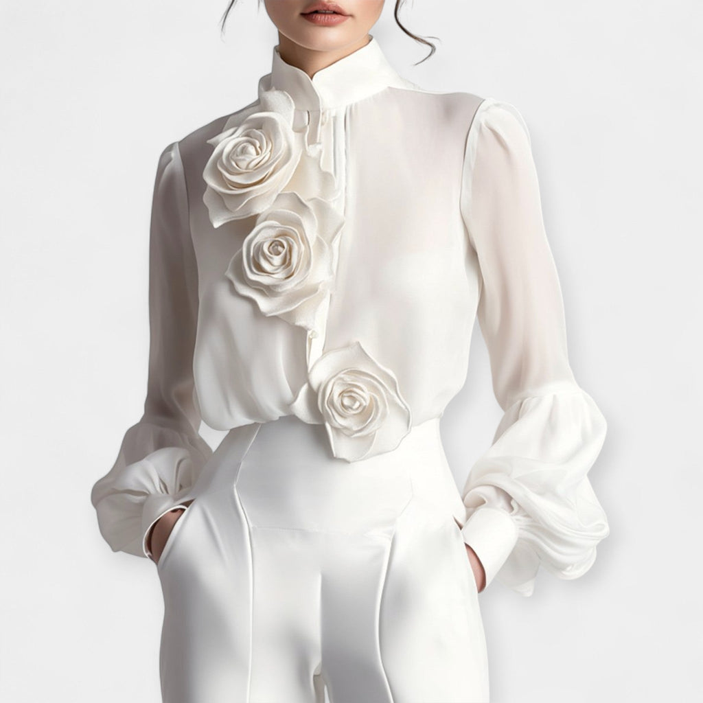 Shirt with 3D Roses