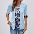 Floral Layer Cardigan – Elegante 2-in-1 Blazer Top