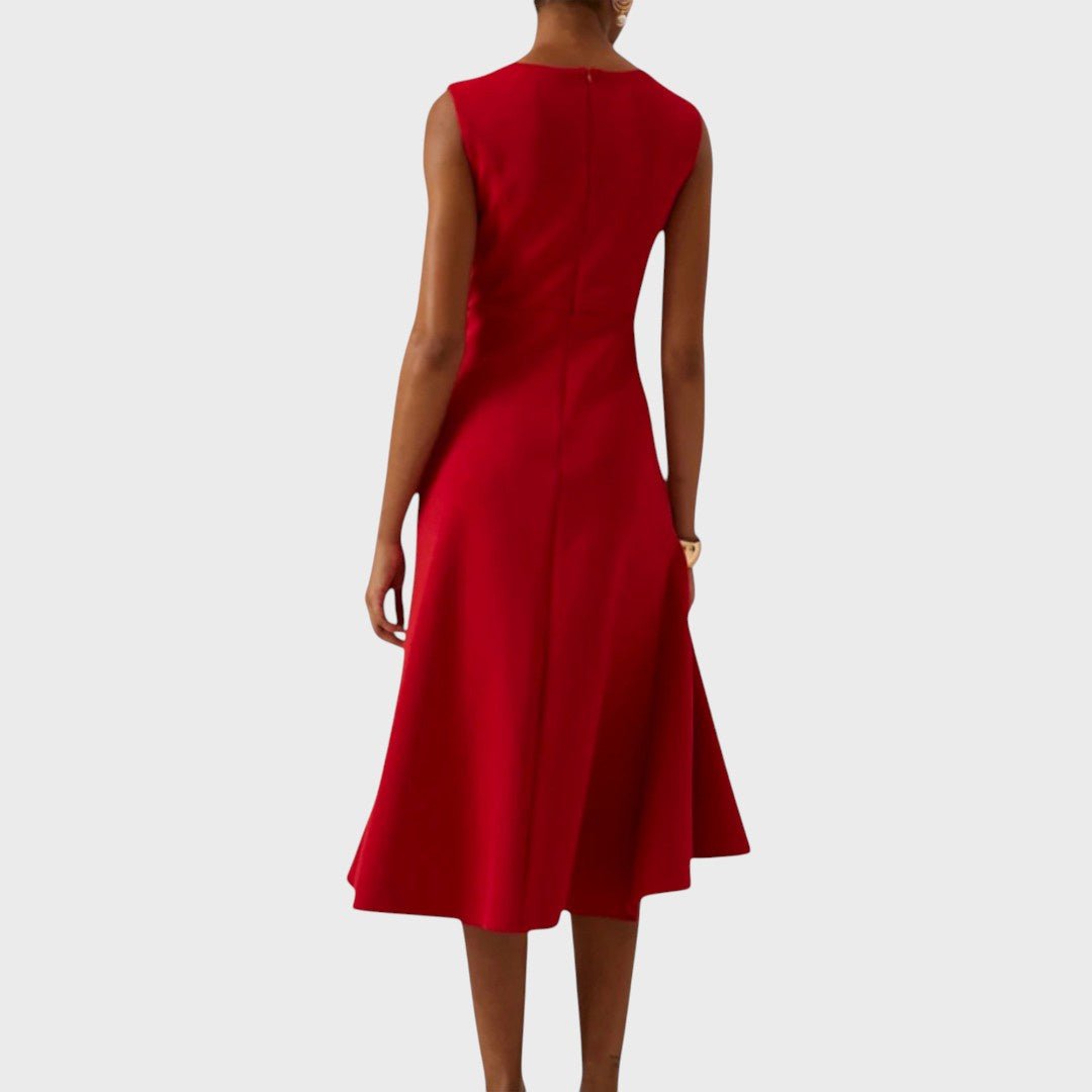 Rūta | Ruched Asymmetrical Midi Dress