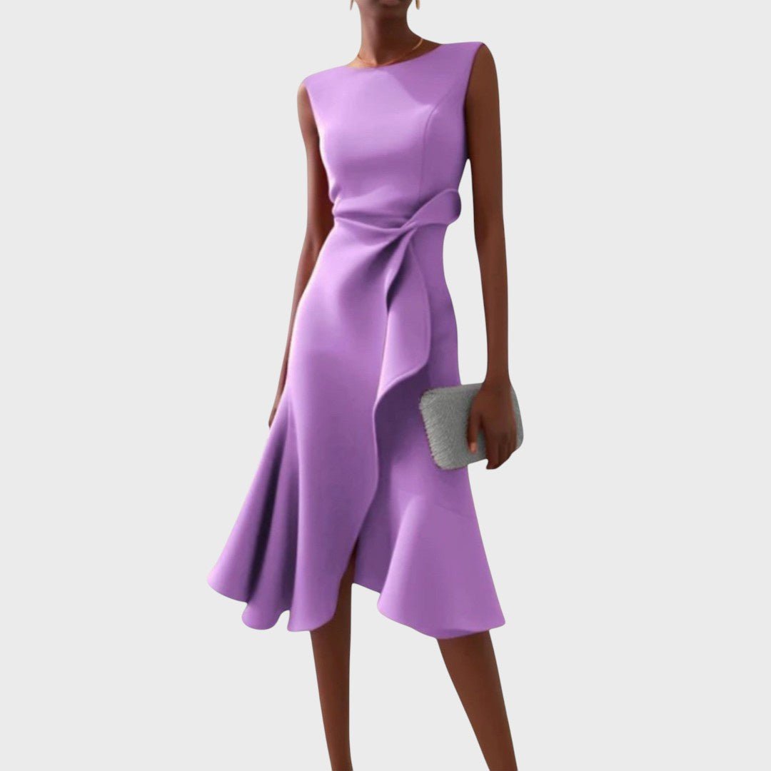 Rūta | Rochie midi asimetrică drapata