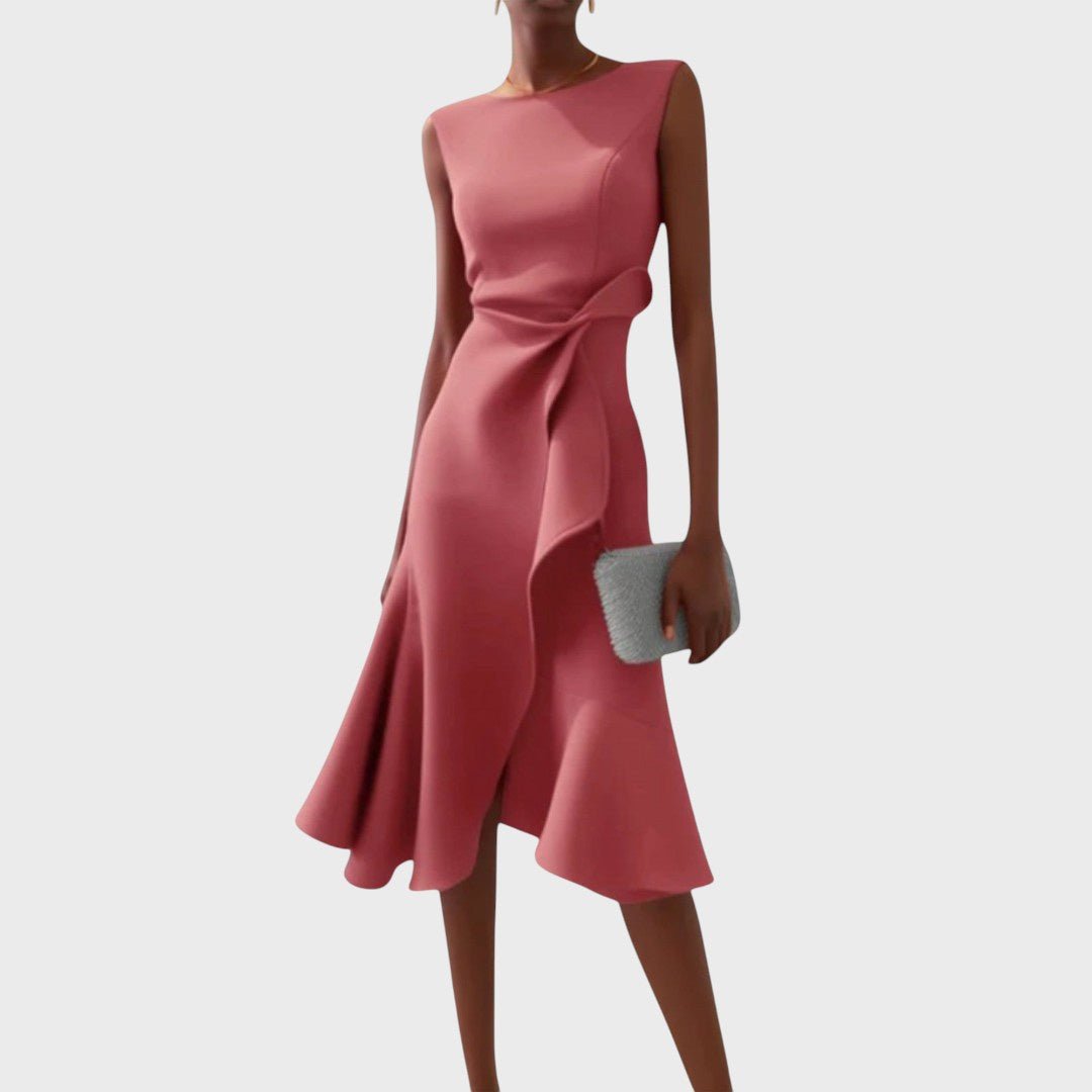 Rūta | Rochie midi asimetrică drapata