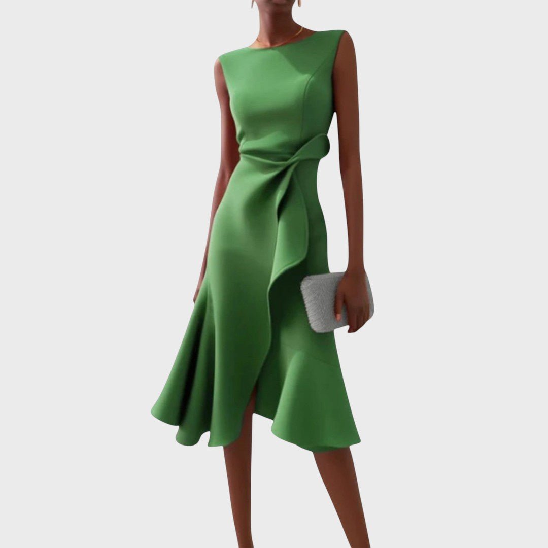 Rūta | Rochie midi asimetrică drapata