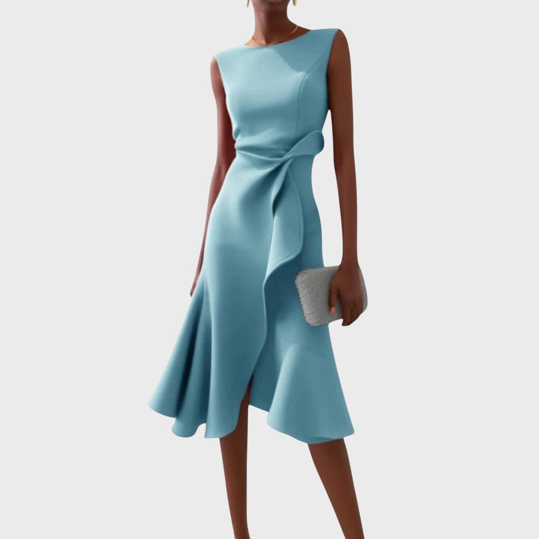 Rūta | Rochie midi asimetrică drapata