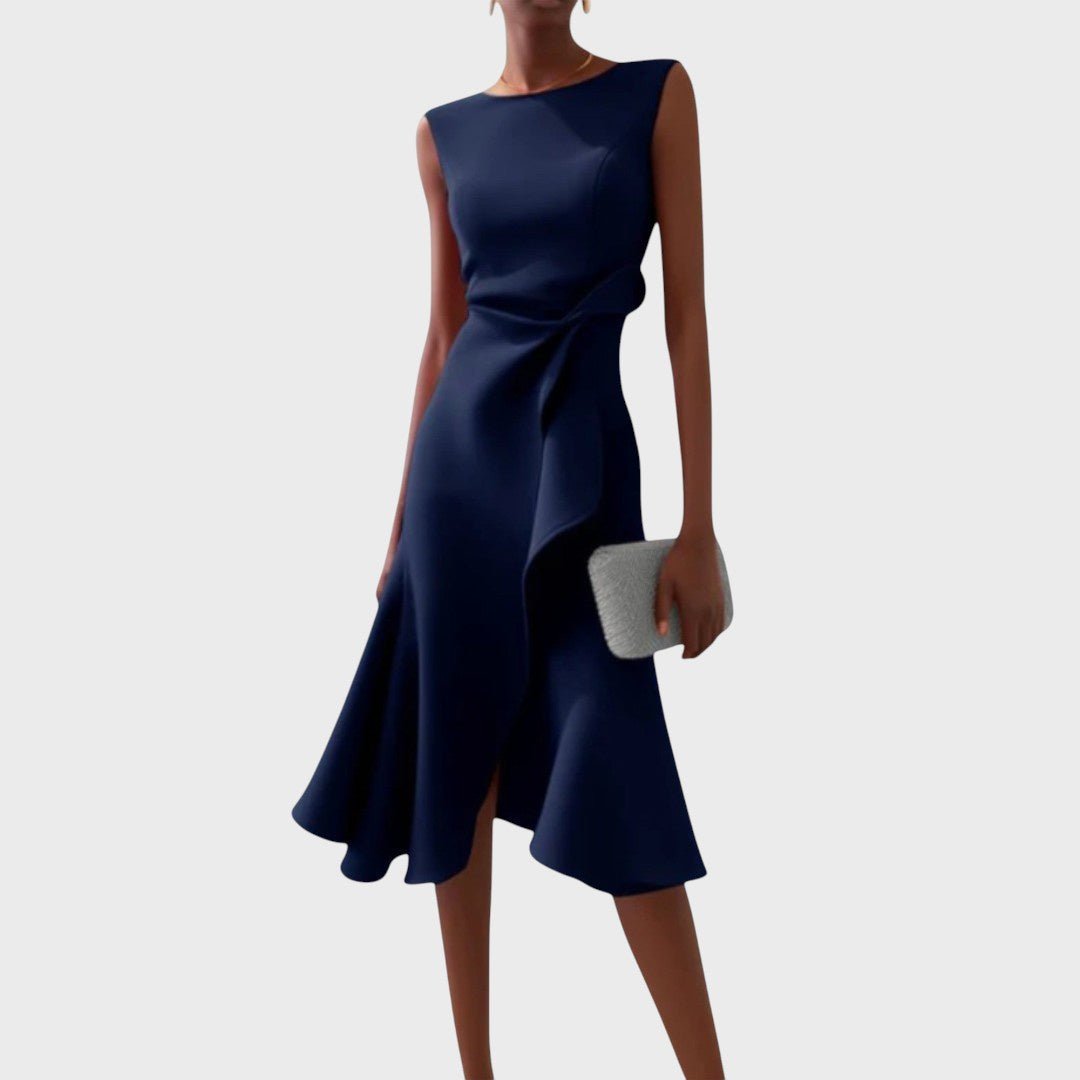 Rūta | Rochie midi asimetrică drapata
