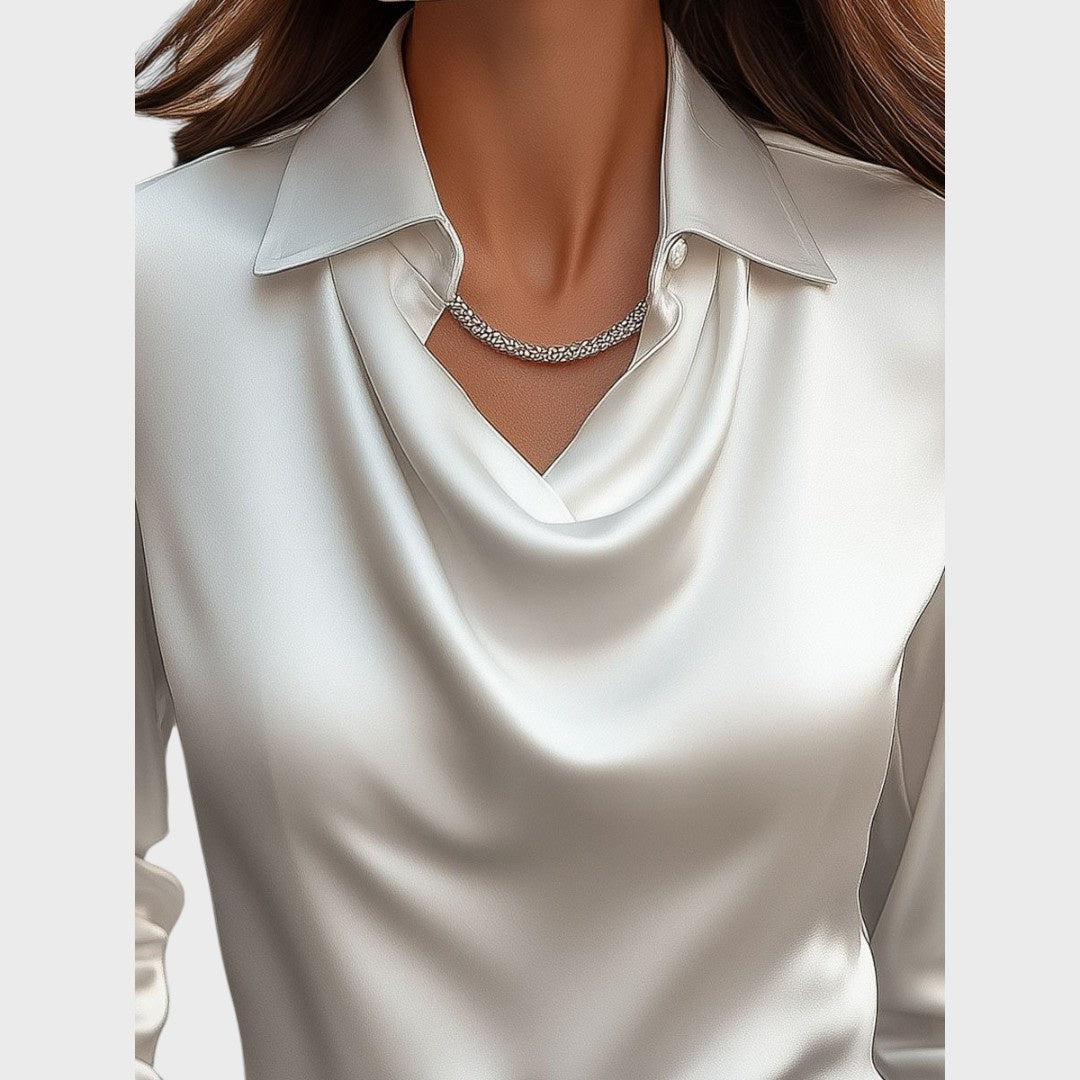 Touch | Elegant White Satin Blouse