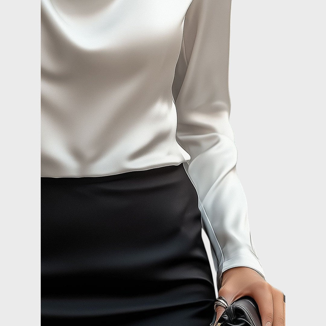 Touch | Elegant White Satin Blouse